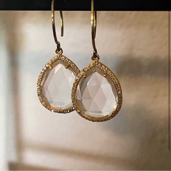 BHLDN Crystal Lake Drops Gold Earrings - Picture 2 of 2